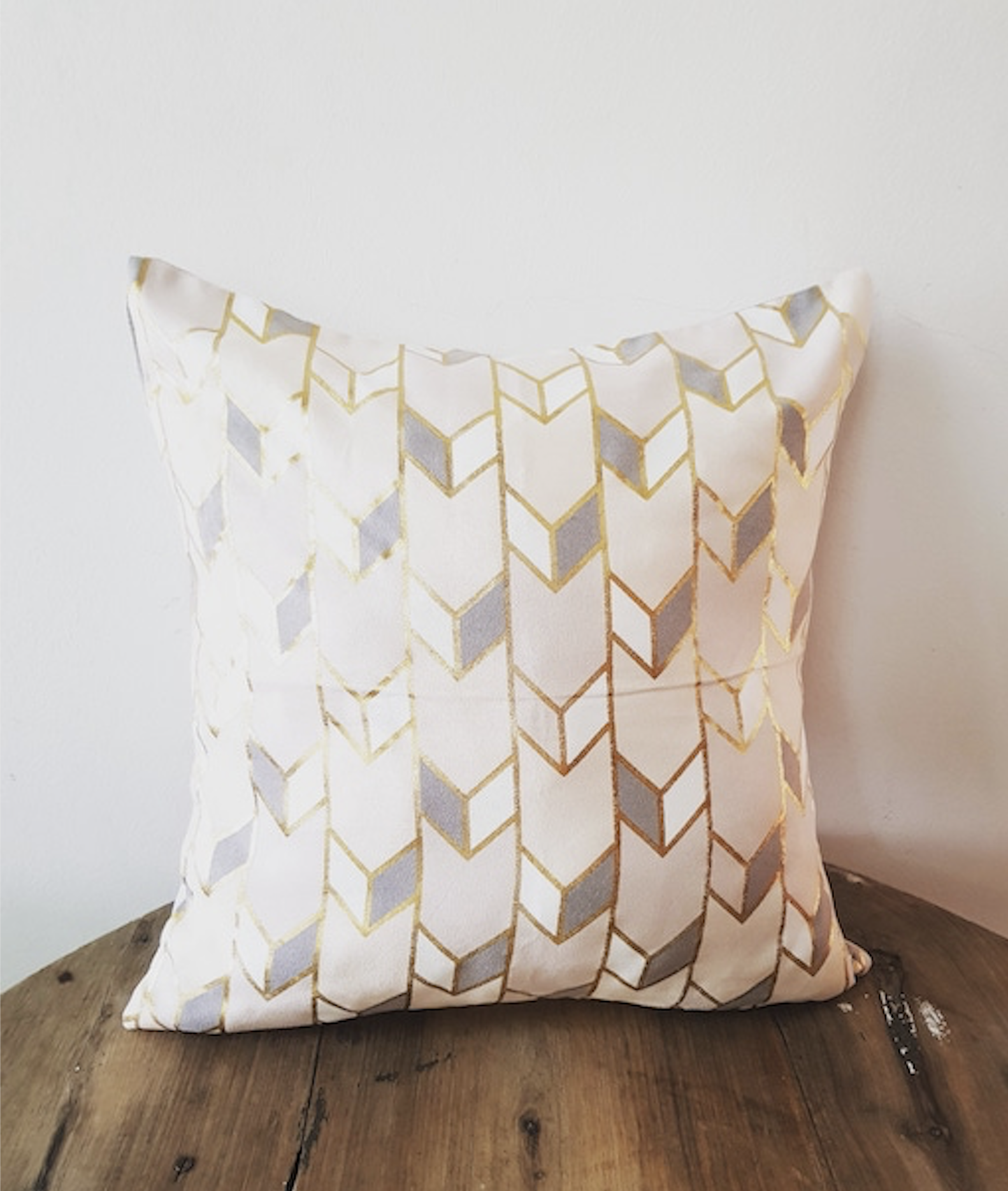 Velvet Printed Arrow - gold blush - scatter pillow